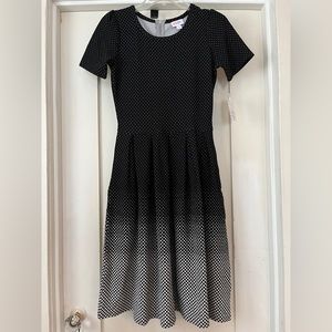 LuLaRoe Amelia Dress Dipped Polka Dot